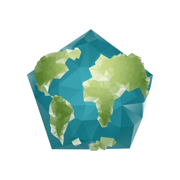 Polígono de la Tierra. Figura geométrica del planeta pentágono. Univer abstracto — Vector de stock