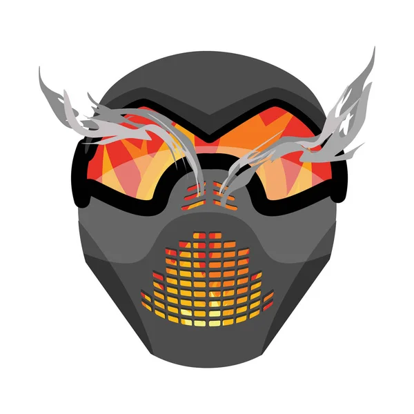 Masque de paintball. Casque de protection effrayant. Respirateur sportif futu — Image vectorielle