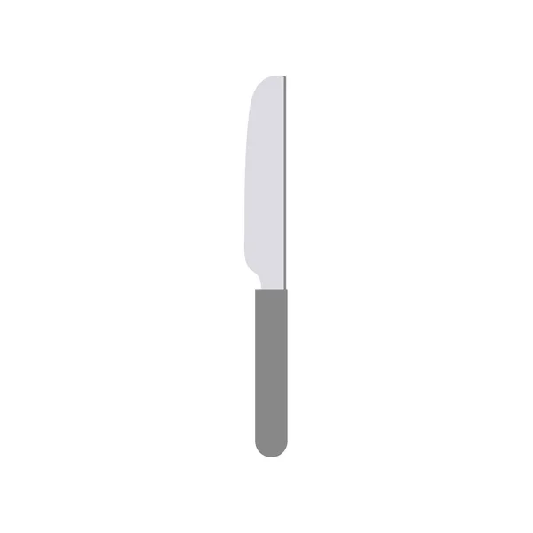 Nůž samostatný stůl. Příbory k jídlu na bílém pozadí — Stockový vektor