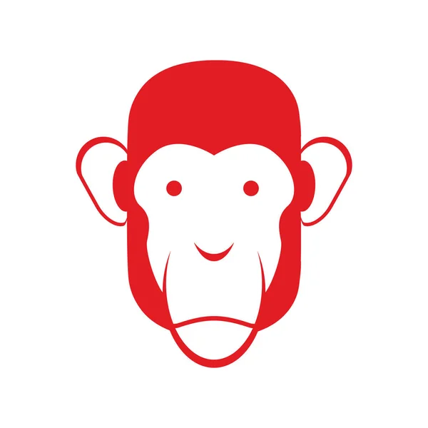 Affengesicht isoliert. Schimpansenkopf. Primat der Person — Stockvektor