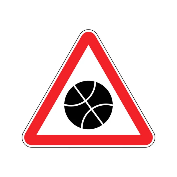 Kosárlabda figyelmeztető jel vörös. játék figyelmet veszélyszimbólum. Dange — Stock Vector