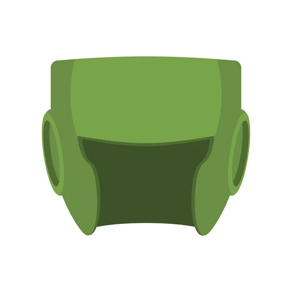Боксерский шлем зеленого цвета. Боккетти изолирован. Принадлежность для tra — стоковый вектор