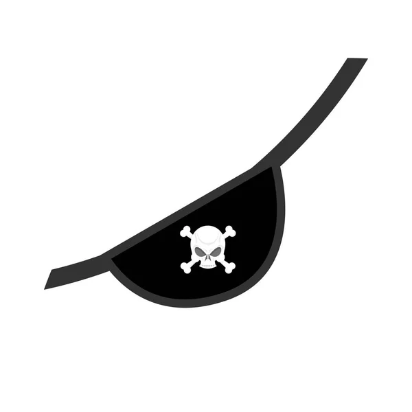 Colírio isolado. Um acessório pirata. crânio Jolly Roger —  Vetores de Stock