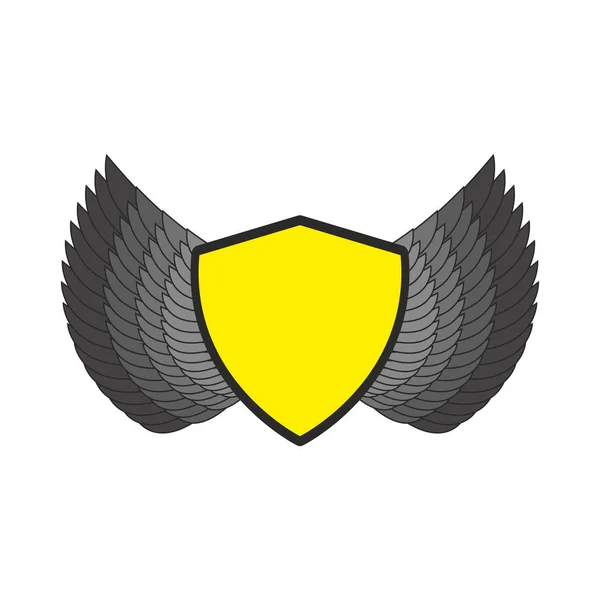 Escudo e logotipo asas. Um emblema heráldico. Modelo de casaco antigo — Vetor de Stock