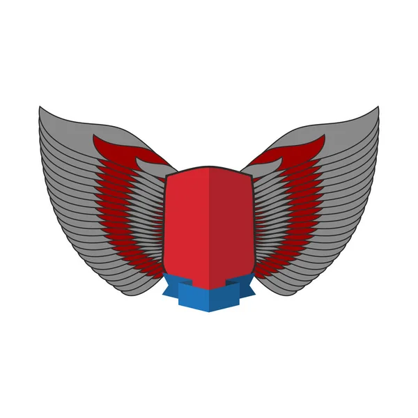 Schild und Flügel Logo. Wappentier. antike Mantelschablone — Stockvektor
