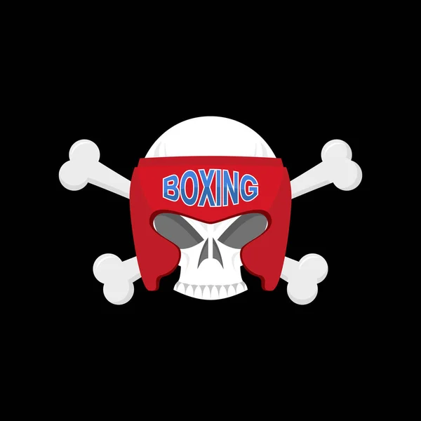 Logo de boxe. Emblème sportif. Crâne et gants de boxe. Protection — Image vectorielle