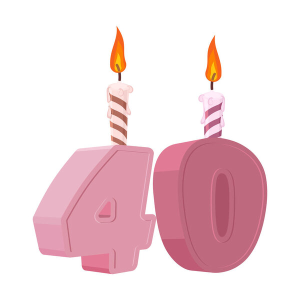 40 лет. Фигуры с праздничной свечой для праздничного торта
.