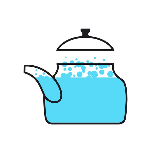 Su ısıtıcısı kaynar su. İzole çaydanlık. Mutfak eşyaları. Çanak çömlek — Stok Vektör