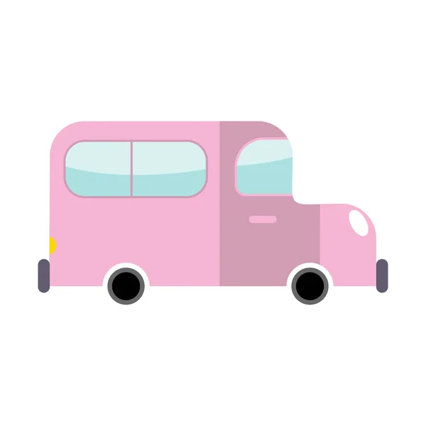 Carro rosa isolado. Transporte em fundo branco. Auto em cartoo — Vetor de Stock