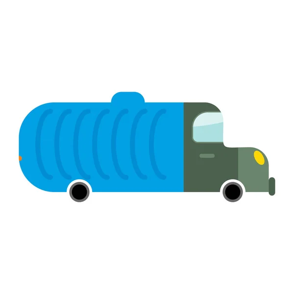 Grbage truck isolated. Trash automobile on white background. Jun — Stock Vector