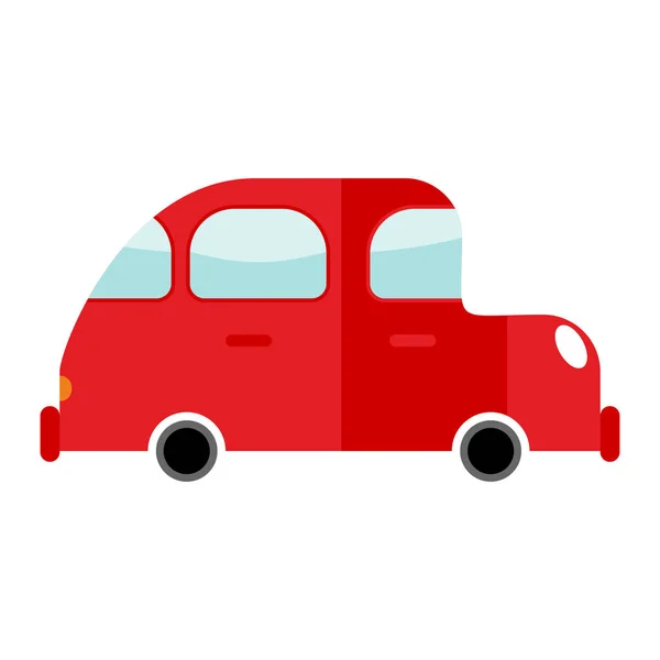 Voiture isolée rouge. Transport sur fond blanc. Auto dans la bande dessinée — Image vectorielle