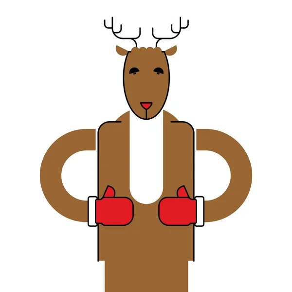 Deer Santa isolated. Christmas animal. Beast for new year — Stock Vector