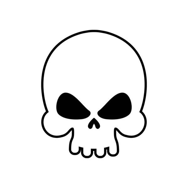 Calavera aislada. cabeza esquelética sobre fondo blanco. símbolo de muerte — Vector de stock