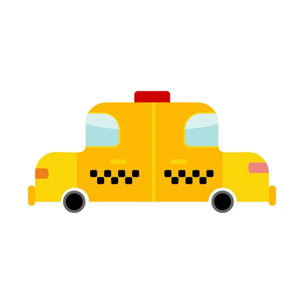 Taxi cartoon style isolated. Transport on white background. Yell — Stock Vector