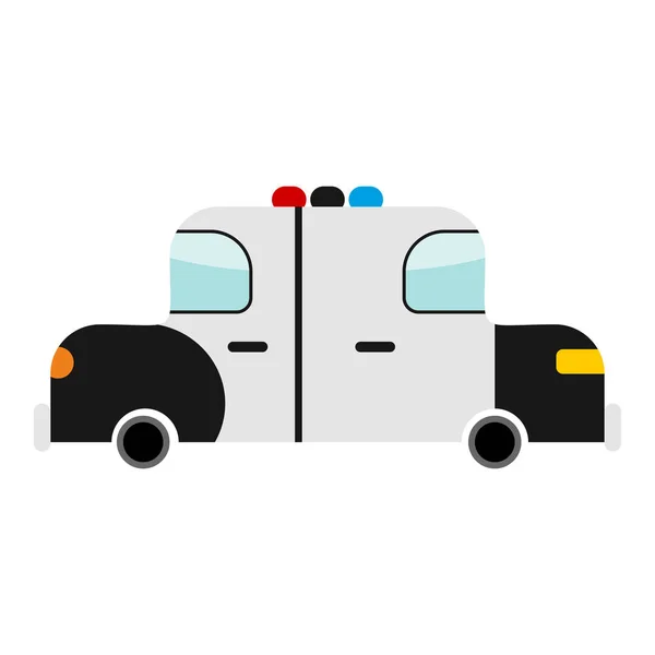 Police car cartoon style isolated. Transport on white background — Stock Vector