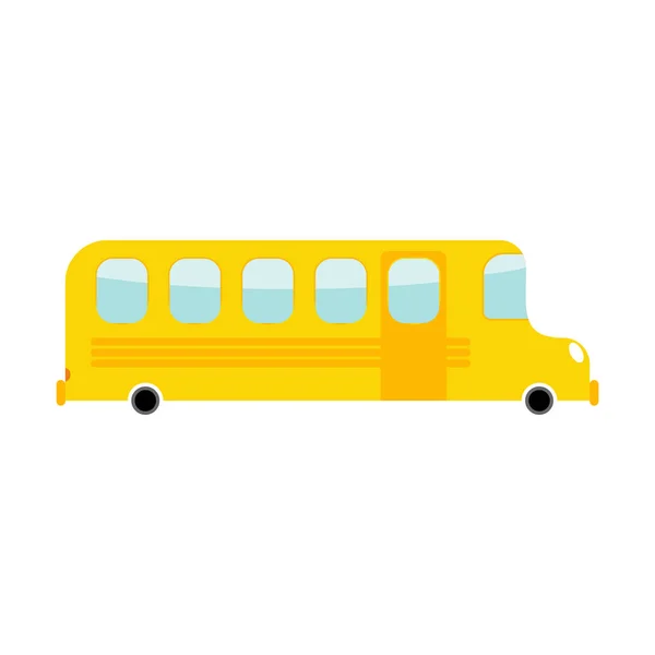 Caricature de bus scolaire. Transport sur fond blanc. Voiture iso — Image vectorielle