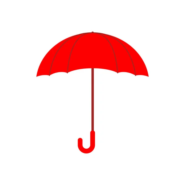 Red umbrella isolated. Accessory of rain on white background. — Stock Vector