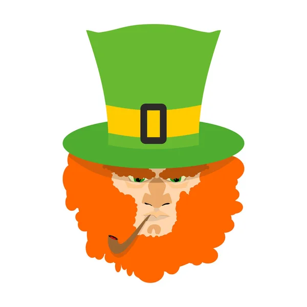 Vörös szakáll manó. Szent Patricks nap karakter. Ír hol — Stock Vector