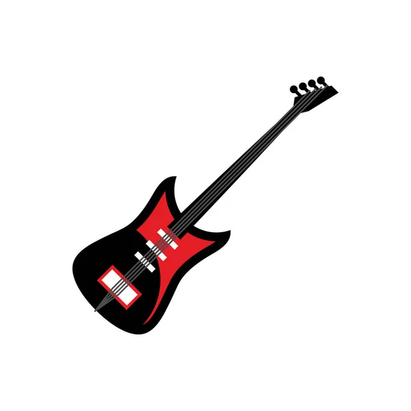 Guitarra eléctrica aislada. Instrumentos musicales sobre fondo blanco — Vector de stock