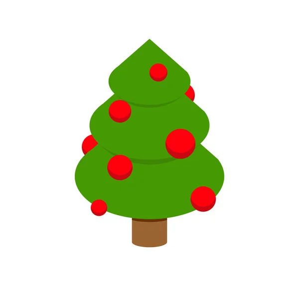 Isometría del árbol de Navidad. Geometría de abeto decorado para vacaciones. Fez — Vector de stock