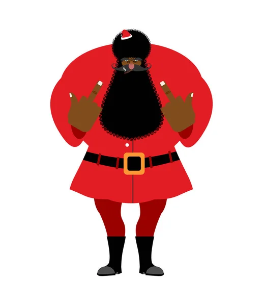 Big black bad santa claus shows bis fick. aggressiver betrunkener Großvater — Stockvektor