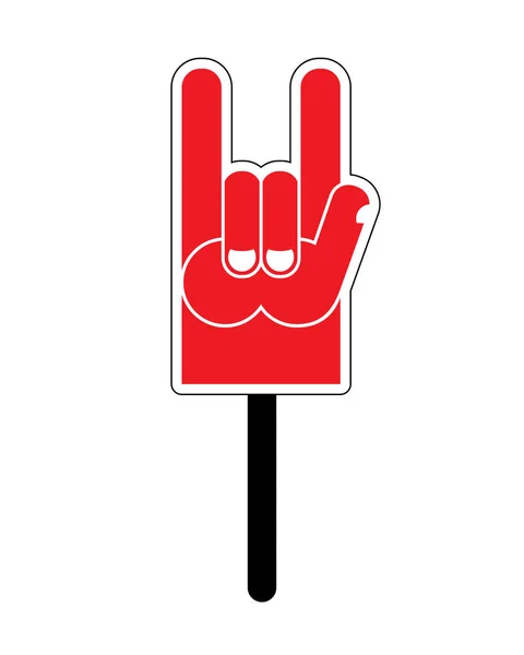 Foam Finger Rock Mão sinal. Acessório de ventilador de música —  Vetores de Stock
