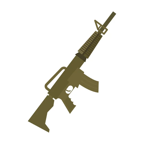 Gewehr isoliert. Maschinengewehr auf weißem Hintergrund. Militärwaffe — Stockvektor