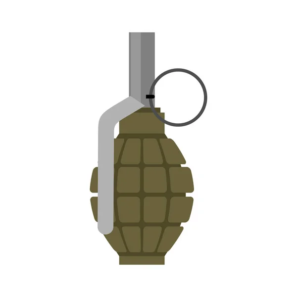 Военная граната зеленая. Армейская взрывчатка. Солдатские боеприпасы. Ва — стоковый вектор