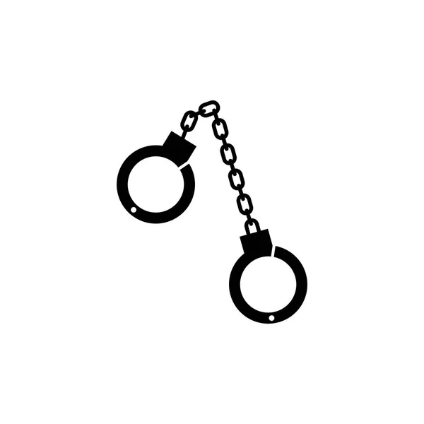 Handcuffs isolated. Police accessory on white background — Stock Vector
