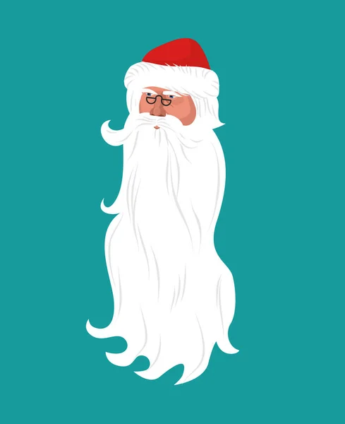 Santa Claus cara aislada. abuelo cabeza con barba blanca — Archivo Imágenes Vectoriales