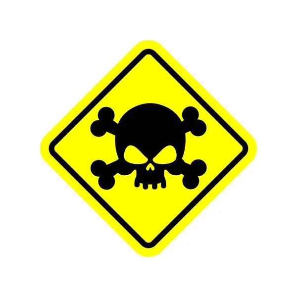 危険毒標識の黄色。注意、中毒の危険。警告サイン — ストックベクタ