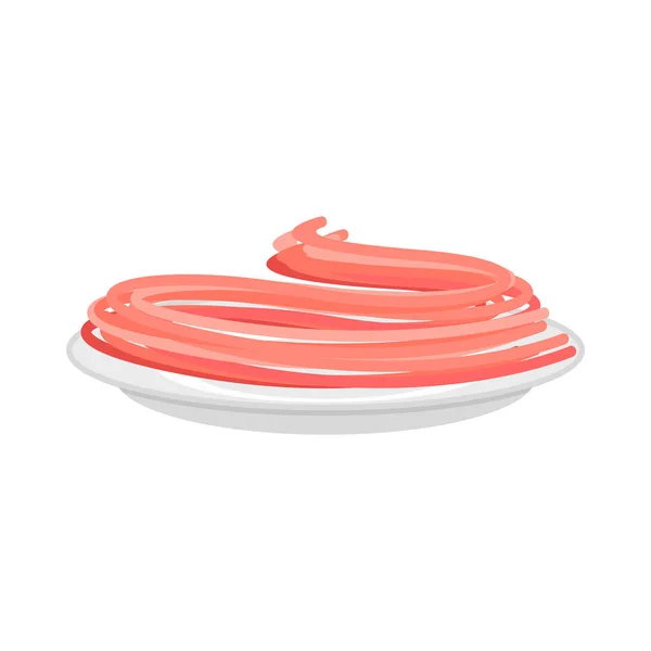 Pasta di pomodoro rosso in piatto. Spaghetti isolati — Vettoriale Stock