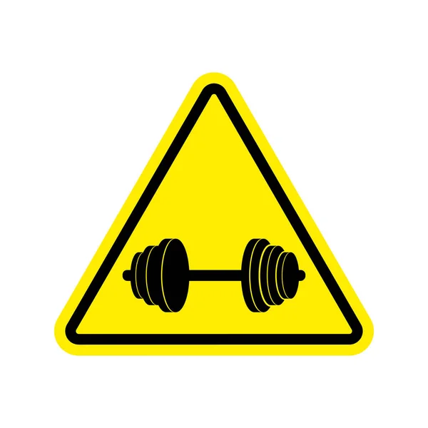 Attention sport. Sign warning of danger dumbbell. Danger road si — Stock Vector