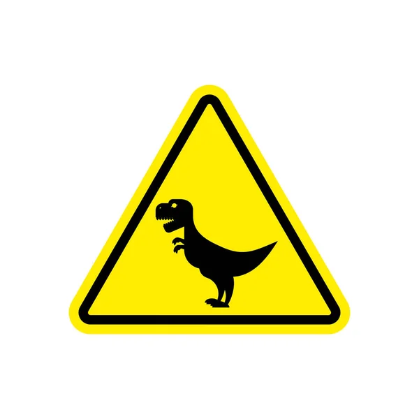 Attention dinosaur. Sign warning of dangerous predator reptile. — Stock Vector