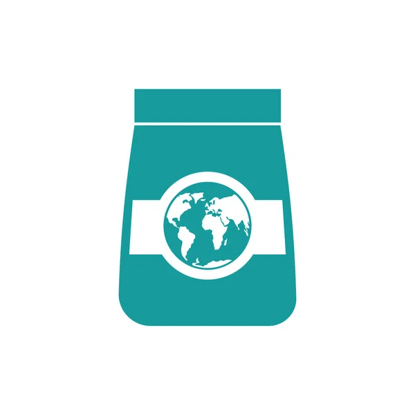 Icono de exportación de mercancías. Embalaje y Tierra. Icono de financiación empresarial — Vector de stock
