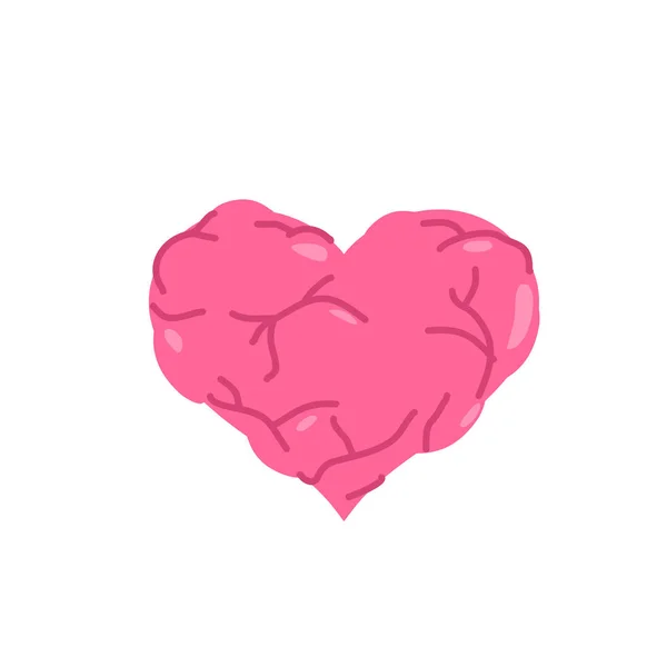 Corazón muscular. Cuerpo bombeado. Fuerte amor aislado — Vector de stock