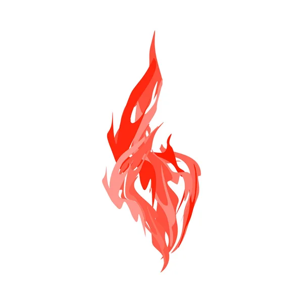 Feu isolé. Flammes rouges sur fond blanc — Image vectorielle