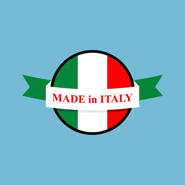 イタリアのロゴを作った。イタリア生産サイン。製品のエンブレム — ストックベクタ