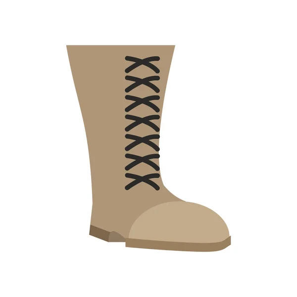 Military boots beige isolated. Army shoes on white background. s — Stock Vector