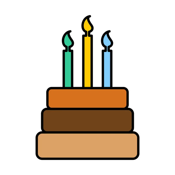 Födelsedagstårtan logga. Logotyp dessert för semester. Tårta och ljus jag — Stock vektor
