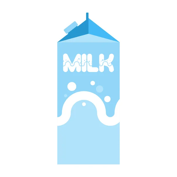 Melk pakket geïsoleerd. Kartonnen doos voor drankje — Stockvector