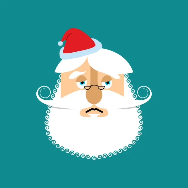 Triste Santa Claus Emoji. Papá Noel triste. abuelo con barba a — Archivo Imágenes Vectoriales