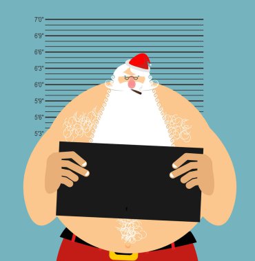 Polis içinde MugShot Santa. Kötü baba suçlu. Yaramaz Santa ile 