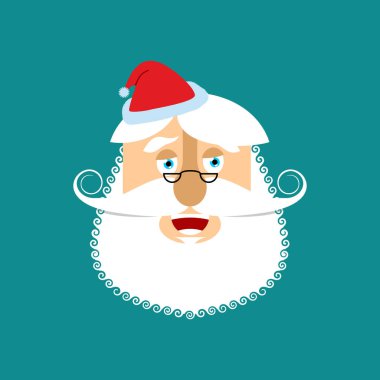 Noel Baba Emoji gülmek. Neşeli Noel Baba yüz Dede ile olacağım