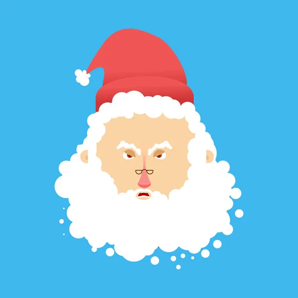 Noel Baba kızgın Emoji. Agresif Noel Baba. dedesi w başkanı — Stok Vektör