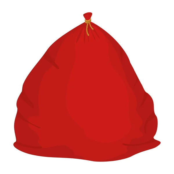 Сумка Санты с подарком. большой рождественский мешок красный. Коварный подарок для — стоковый вектор
