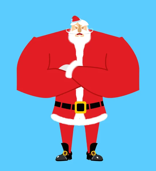 Santa enojado. Papá Noel agresivo. Abuelo de Navidad con — Archivo Imágenes Vectoriales