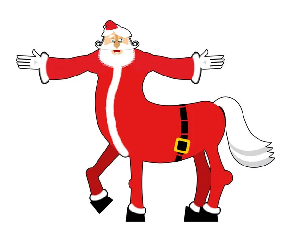 Кентавр Санта Клауса. Санта монстр. Наполовину человек наполовину лошадь. Кристм — стоковый вектор