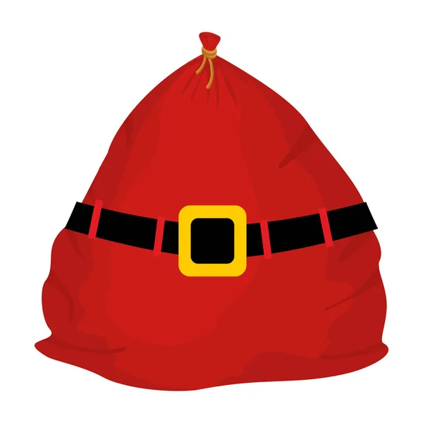 Saco de Navidad rojo grande. Bolso grande de Santa. Sackful regalo para el niño — Archivo Imágenes Vectoriales
