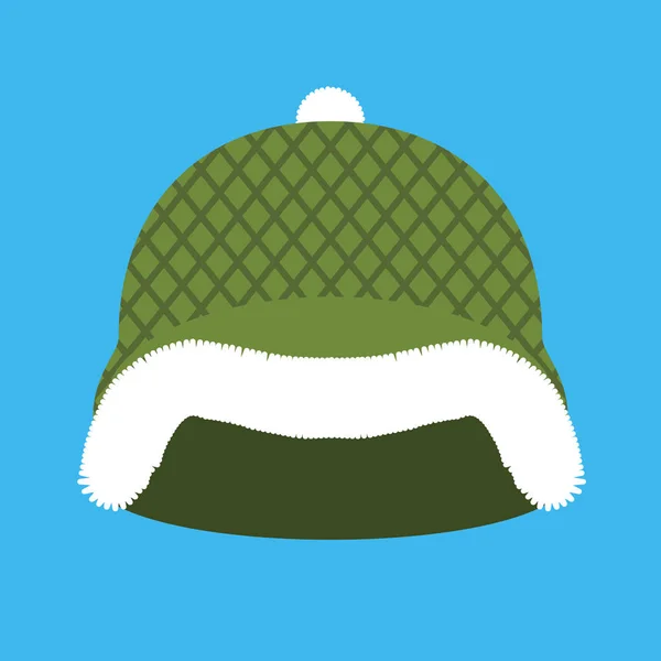 Casque du Père Noël. Casquette militaire rouge avec fourrure. Armée de Noël — Image vectorielle